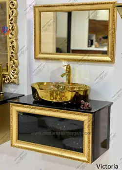 روشویی کابینتی لوکس مدل فلورانس مشکی
