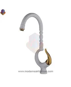 شیر آشپزخانه جزیره مدل اسکای سفید طلایی
