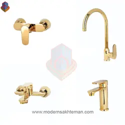 ست شیرآلات کرومات مدل روکا طلایی