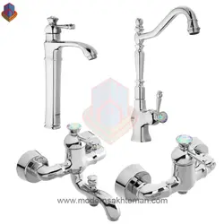 ست شیرآلات کویران آذر مدل فلورانس کروم براق