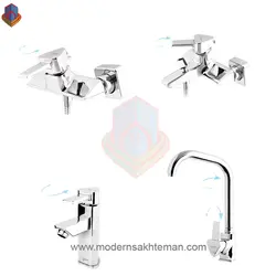 ست کامل شیرآلات جزیره مدل دنیز کروم