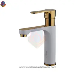 شیر روشویی جزیره مدل لاوان سفید طلایی