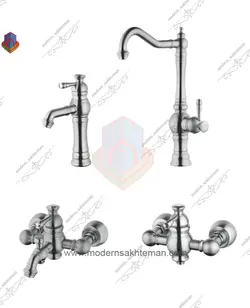 ست کامل شیرآلات پدیده مدل رومنس کروم مات