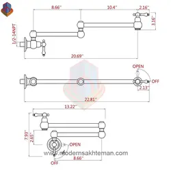 شیر روگازی لوکس مشکی وارداتی مدل RT_33_00