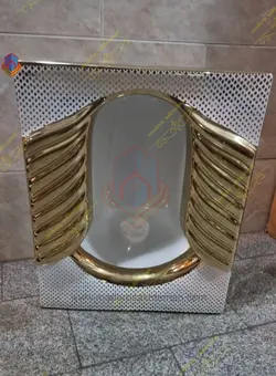 کاسه توالت زمینی لوکس سفید طلایی کد M_130