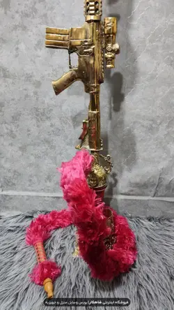 قلیان برنزی مدل کلاش تفنگ سایز بزرگ