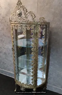 مینی بوفه برنزی برنجی نیم گرد مدل گل رز تاج دار