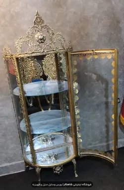 مینی بوفه برنزی برنجی نیم گرد مدل گل رز تاج دار