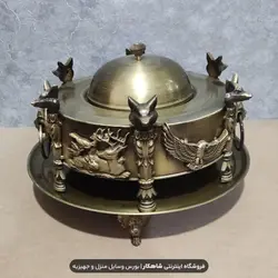 منقل وافوری طرح برنزی برنجی مدل گرد قطر ۳۰ حیوانات برند سناتور