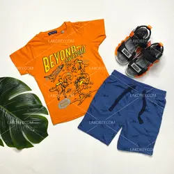 تیشرت شلوارک پسرانه دایناسور فضانورد