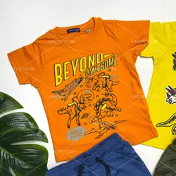 تیشرت شلوارک پسرانه دایناسور فضانورد