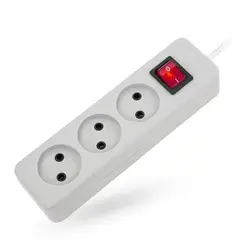 چند راهی برق سه خانه بدون ارت پارت الکتریک مدل شهاب با کابل 5 متری &ndash; برایتو| فروش اینترنتی لوازم التحریر، لوازم تحریر، ملزومات اداری