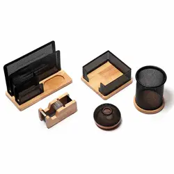 ست رومیزی 5 تکه چوب و فلز جهان نما مدل Bww-05 &ndash; برایتو| فروش اینترنتی لوازم التحریر، لوازم تحریر، ملزومات اداری