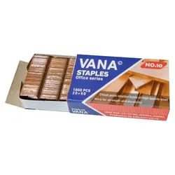 سوزن منگنه 10 طلایی (مسی) وانا VANA بسته 10000 عددی &ndash; برایتو| فروش اینترنتی لوازم التحریر، لوازم تحریر، ملزومات اداری