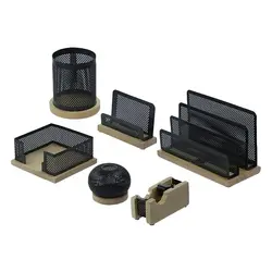 ست رومیزی اداری 6 تکه شهاب تحریر مدل چوب و فلز &ndash; برایتو| فروش اینترنتی لوازم التحریر، لوازم تحریر، ملزومات اداری