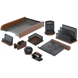 ست رومیزی اداری 9 تکه شهاب تحریر مدل چوب و فلز &ndash; برایتو| فروش اینترنتی لوازم التحریر، لوازم تحریر، ملزومات اداری