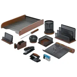 ست رومیزی اداری 11 تکه شهاب تحریر مدل چوب و فلز &ndash; برایتو| فروش اینترنتی لوازم التحریر، لوازم تحریر، ملزومات اداری