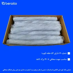 فنر صحافی فلزی مارپیچ شماره 16 نیک روکش دار 120 عددی – قیمت و خرید | برایتو