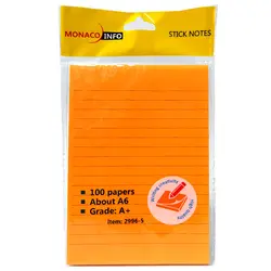 کاغذ یادداشت چسب دار استیک نوت رنگی سایز A6 بسته 100 برگی &ndash; برایتو| فروش اینترنتی لوازم التحریر، لوازم تحریر، ملزومات اداری