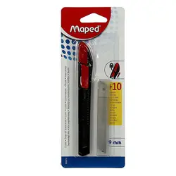 کاتر مپد 9 میلی متر با یک بسته تیغ کاتر کوچک Maped کد 092213 – برایتو| فروش اینترنتی لوازم التحریر، لوازم تحریر، ملزومات اداری
