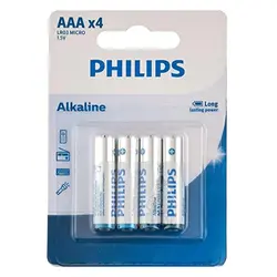 باتری نیم قلمی آلکالاین فیلیپس مدل Philips Alkaline AAA LR03 MICRO بسته 4 عددی – برایتو| فروش اینترنتی لوازم التحریر، لوازم تحریر، ملزومات اداری