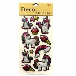 برچسب برجسته هفت رنگ طرح یونیکورن &ndash; لوازم تحریر برایتو | خرید اینترنتی لوازم التحریر