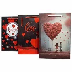 ساک دسته دار کادویی طرح قلب (LOVE) سایز 17 × 26 سانتی متر (A5) &ndash; لوازم تحریر برایتو | خرید اینترنتی لوازم التحریر