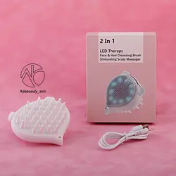 دستگاه 2 در 1 ال ای دی تراپی فیس واش و ماساژور کف سر ضد آب