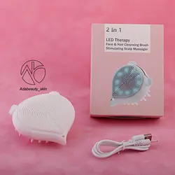 دستگاه 2 در 1 ال ای دی تراپی فیس واش و ماساژور کف سر ضد آب