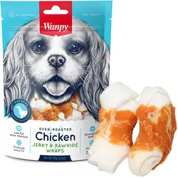 تشویقی سگ ونپی مدل Chicken Jerky &amp; Rawhide Wraps وزن 100 گرم wanpy