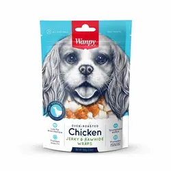 تشویقی سگ ونپی مدل Chicken Jerky &amp; Rawhide Wraps وزن 100 گرم wanpy