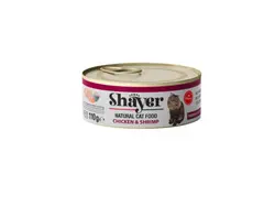 کنسرو غذای گربه شایر مدل مرغ و میگو chiken &amp; Shrimp وزن ۱۱۰ گرم