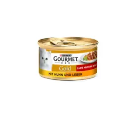 کنسرو غذای گربه گورمت مدل ِمرغ و جگر وزن 85 گرم Gourmet