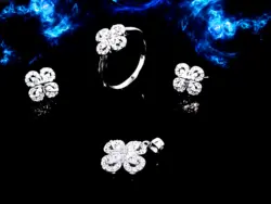 نیم ست نقره برگ