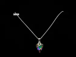 گردنبند سواروسکی طرح قلب هفت رنگ