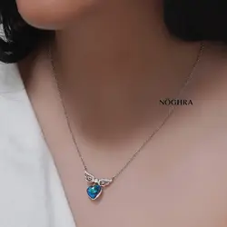 آویز نقره سواروسکی مدل بال و قلب