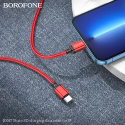 کابل شارژ و دیتا بروفون مدل BX87 و 20 وات تایپ سی به لایتنینگ به طول 1 متر - فروشگاه پژواک رایانه فرداد