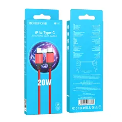 کابل شارژ و دیتا بروفون مدل BX87 و 20 وات تایپ سی به لایتنینگ به طول 1 متر - فروشگاه پژواک رایانه فرداد