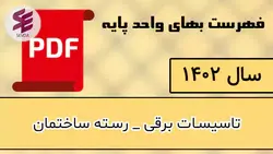 فهرست بها تاسیسات برقی 1402 + دانلود فهرست بها برق 1402 | آموزش تاسیسات برقی و مکانیکی ساختمان سودا