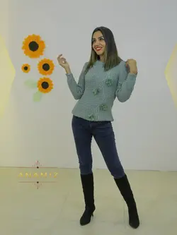 لباس بافتنی زنانه شکوفه درختی کد 1007