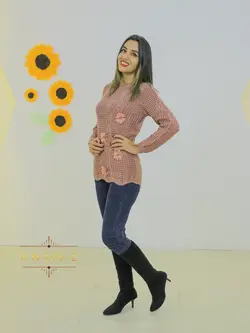 لباس بافتنی زنانه شکوفه درختی کد 1007