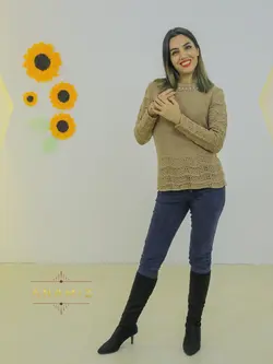 لباس بافتنی زنانه مجلسی دورگردن مروارید کد 1003