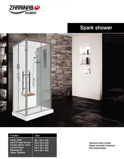 کابین دوش اسپارک زرین آب 90*110