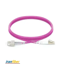 پچکورد فیبر نوری SC-LC/UPC/OM4/DX/2mm/3M - ایران فایبر