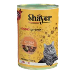 کنسرو خوراک مرغ با سس کدوحلوایی گربه برند شایر 400گرمی - پایا پت شاپ