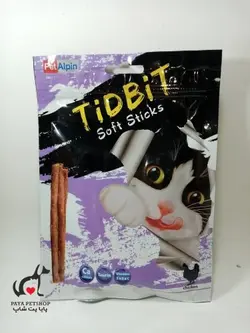 تشویقی مدادی گربه تیدبیت طعم مرغ و سیب- خرید تشویقی گربه شکل مدادی در پایا پت شاپ