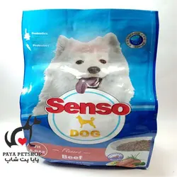 غذای خشک سگ بالغ نژاد کوچک سنسو senso با طعم گوشت در وزن مختلف