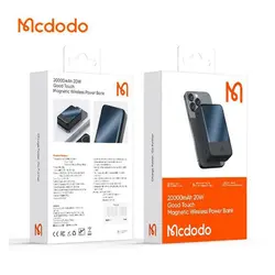 پاوربانک وایرلس مگ سیف 20 وات 20000 مک دودو مدل MCDODO MC-502 بهمراه کابل شارژ