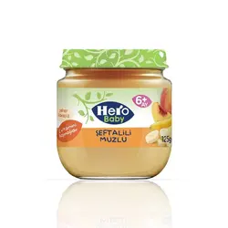 پوره آماده موز و هلوHERO BABY حجم 125 گرم
