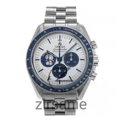 ساعت مچی مردانه امگا اسپید مستر کرنوگراف Omega Speedmaster Silver White Blue